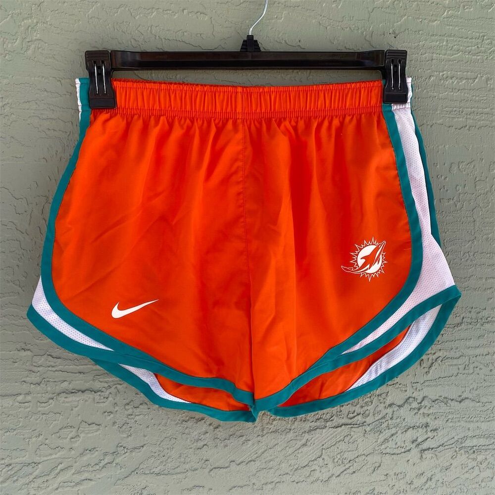 Nike Miami Dolphins Running Shorts Orange Size M Athletic